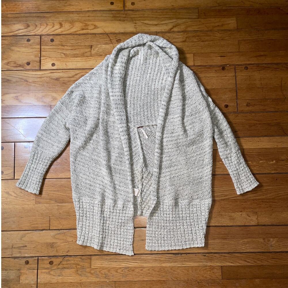 FREE PEOPLE open front shawl collar chunky ribbed knit cocoon cardigan sweater